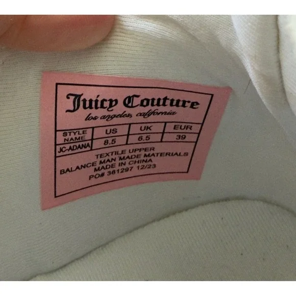 Juicy Couture Y2K White Bling Chunky  Bling Sneakers size 9 - Picture 10 of 12